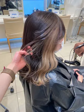 セミロング カラー Hair Resort ALL BLue所属・細貝 舞利のヘアスタイル