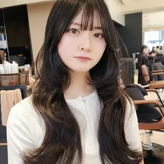 ロング Nanako。/韓国 ヘア/顔周りカットのヘアスタイル
