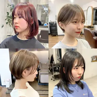 ミディアム 縮毛矯正/ショート/ レイヤー/畑中正敏のヘアスタイル