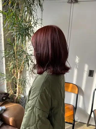 ミディアム カラー 森田遥奈/透明感カラ ー/似合わせカットのヘアスタイル