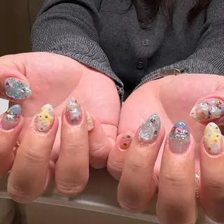 ネイル amuse 手書きニュアンスのネイルデザイン