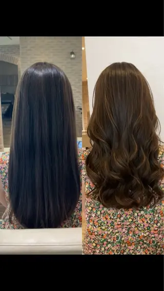 ロング アクロ梅田所属・コテ巻き風デジパ職人 中川ジョニーLaboのヘアスタイル