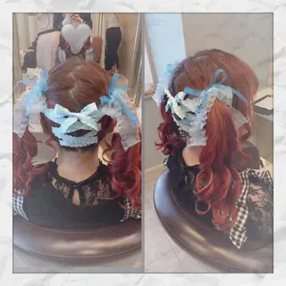 セミロング ヘアアレンジ ヘアセット/着付け 𓇼 松本 夏美𓇼のヘアスタイル