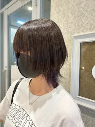 ショート カラー ブリーチなしカラー/ 暖色カラー/艶カラーのヘアスタイル