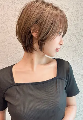 ショート カラー レイヤー❣️縮毛矯正 川村利幸のヘアスタイル