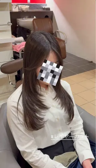 ロング レイヤーカット/ 縮毛矯正/海音のヘアスタイル