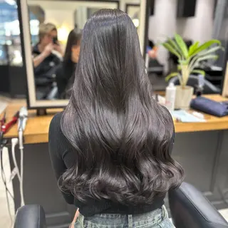 ロング カラー レイヤー/グレージュ メンズパーマのヘアスタイル