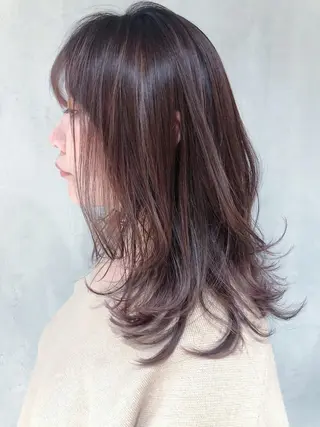 セミロング カラー パーマ ヘアアレンジ ITbyALBUM 中野店のヘアスタイル