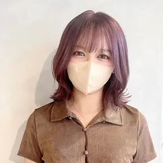 ミディアム カラー 🤍髪質改善➕透明感 カラー🤍川上葵のヘアスタイル