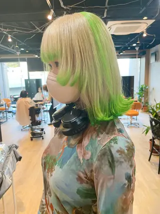 ミディアム カラー 髪質改善/ブリーチ 田代 龍我のヘアスタイル