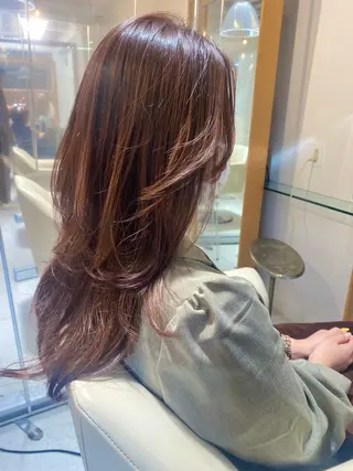 セミロング カラー 安永 涼のヘアスタイル