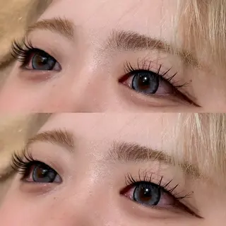 マツエク・マツパ レイヤー/顔周り/透 明感カラー/うる艶のヘアスタイル