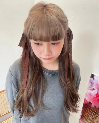 ロング カラー ベージュ/透明感/ 桃子🎀のヘアスタイル