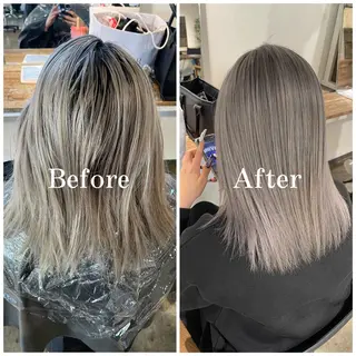 ミディアム カラー ムラ修正/ ハイトーン💖Riaのヘアスタイル