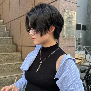 ショート カラー パーマ 艶カラー×似合わせ カットshihomiのヘアスタイル