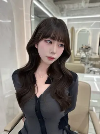 ロング のり🐼顔まわり/ 韓国/レイヤーカットのヘアスタイル