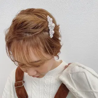 ショート カラー パーマ ヘアアレンジ キッズ ネイル マツエク・マツパ モリモト サナのヘアスタイル