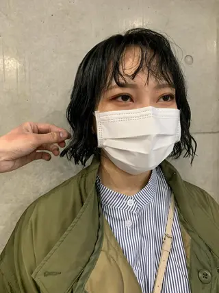 ショート パーマ ボブパーマコテ巻き風 パーマNo1深江秀平のヘアスタイル