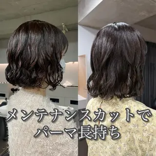 ミディアム カラー パーマ 表参道/赤み無し 透明感 colorのヘアスタイル
