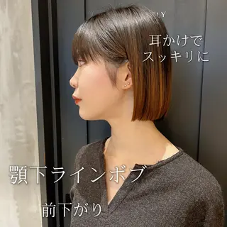 ショート カラー ボブ・レイヤー 田中 励也のヘアスタイル