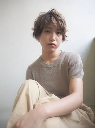 ショート カラー パーマ SHE. hairdesignのヘアスタイル