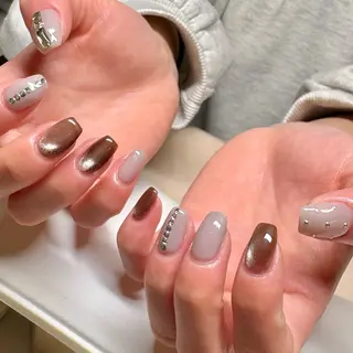 ネイル amuse 手書きニュアンスのネイルデザイン