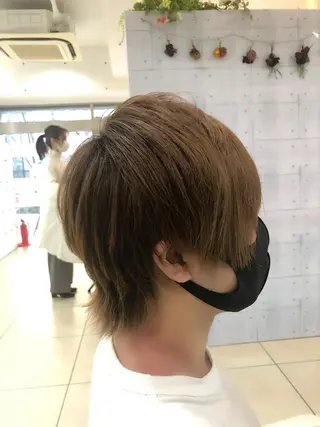 ショート メンズ 髪質改善× ハイライト溝江のヘアスタイル