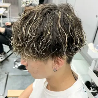 カラー パーマ メンズ メンズパーマ/ メッシュ📍ﾕﾘのヘアスタイル