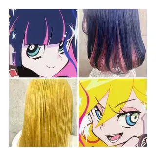 セミロング カラー GARU-ガル-所属・TSUNO🦖 派手髪/オタク美容師のヘアスタイル