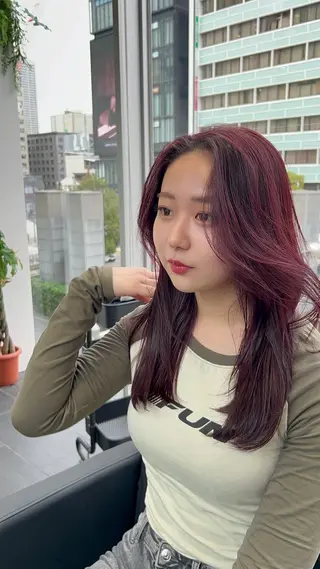 ミディアム i.osaka所属・たつ/レイヤーカット 顔周り/髪質改善のヘアスタイル