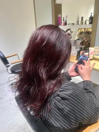 ミディアム レイヤー/蟹江/ くすみカラー/川口のヘアスタイル