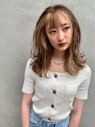 ロング カラー ヘアアレンジ ハイトーン/美髪矯正 🍃大江拓実のヘアスタイル