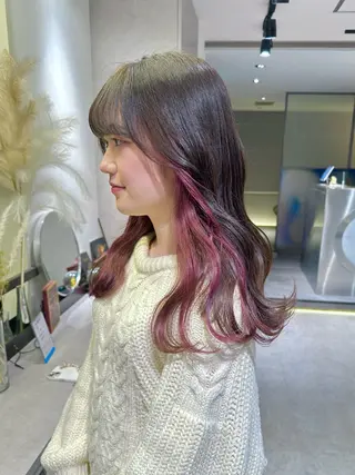 ロング カラー GO TODAY SHARE SALON 原宿本店所属・ブリーチ/ハイトーン 艶カラー/ユリナのヘアスタイル