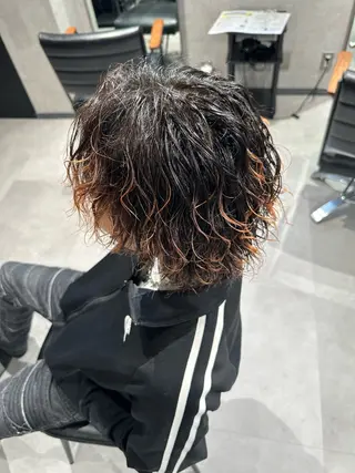 ミディアム パーマ ヘアアレンジ メンズ NEXT NEO所属・メンズヘア静岡 ✂︎Ryuheiのヘアスタイル