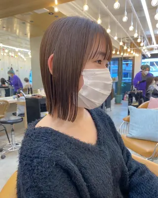 ミディアム カラー ♥️ボブ韓国風ヘア ♥️久保田夢美のヘアスタイル