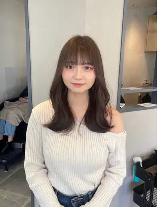 セミロング カラー 西村 れいのヘアスタイル