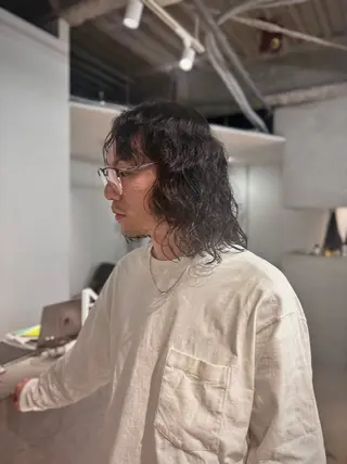 ミディアム メンズ there所属・there_ Issaのヘアスタイル