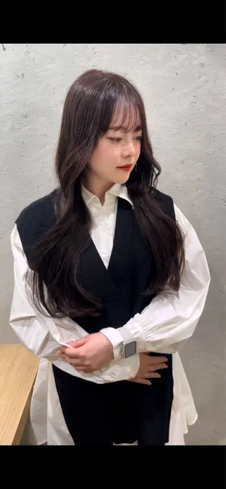 ミディアム 山崎/ボブ縮毛矯正 レイヤー髪質改善のヘアスタイル