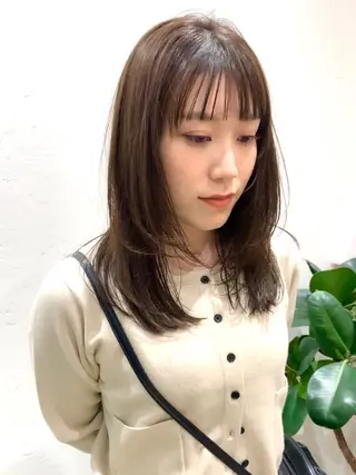 ミディアム カラー ✨コテ巻き風パーマ ✨川合佑哉のヘアスタイル