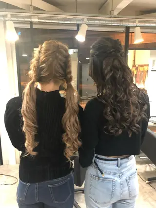 カラー ヘアアレンジ 下妻 カラーエクステ難波のヘアスタイル