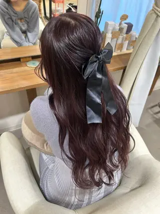 ロング カラー shu ラベンダー/ピンクのヘアスタイル