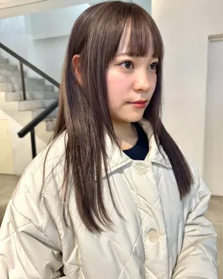 ロング カラー 顔周りカット/透明感 カラー✂️MEIのヘアスタイル