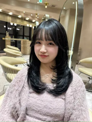 セミロング 韓国ヘア/ベージュ カラー/髪質改善/涼のヘアスタイル