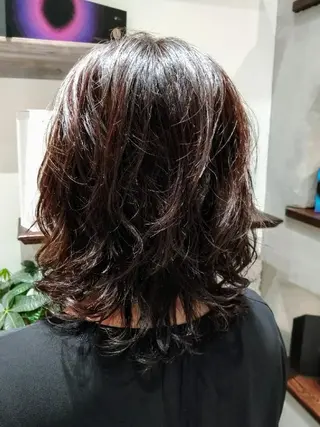 ミディアム パーマ カラー 狩野 歩のヘアスタイル