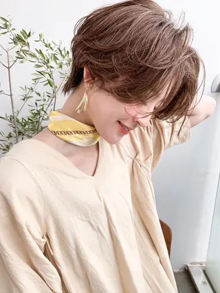 ショート カラー パーマ ショート/レイヤー なら石井知希のヘアスタイル