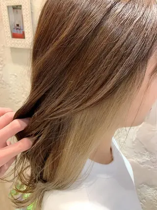 セミロング カラー レイヤーカット/ 顔周り 五島巨幹のヘアスタイル