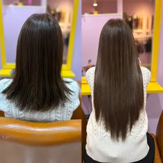 セミロング チビ編み込みエクステ どぅ〜す/YUIのヘアスタイル