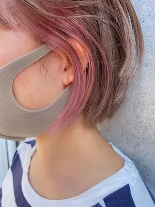 ショート カラー ヘアアレンジ 🧡梅田ハイトーン カラー🧡runaのヘアスタイル