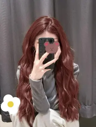 セミロング カラー ヘアアレンジ 💎韓国/ レイヤー カット/ 暖色🫧のヘアスタイル