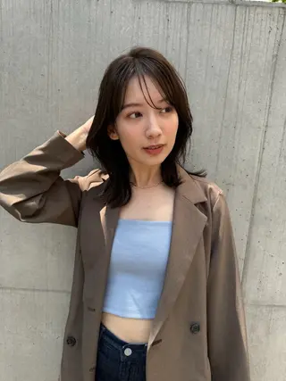 ミディアム 頭皮につけないカラー /白髪ぼかし/実加永のヘアスタイル